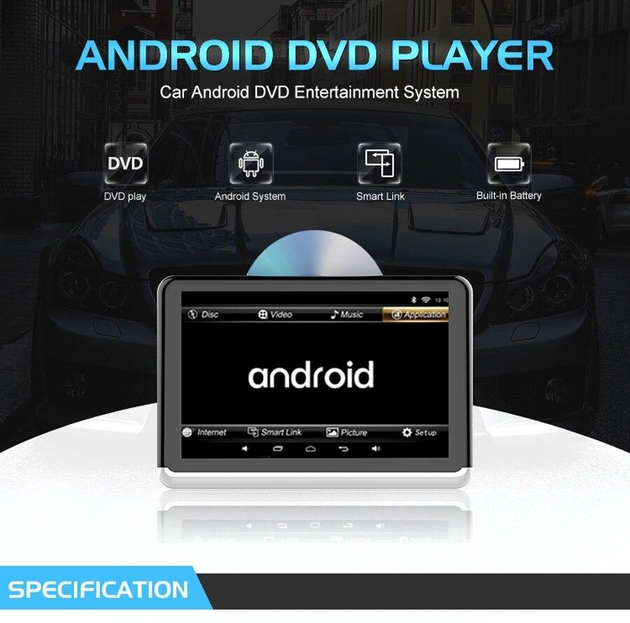 OTOJETA Android 6.0 car DVD quad core 16gb ROM car multimedia music video player headrest Monitor portable for home and vehicle