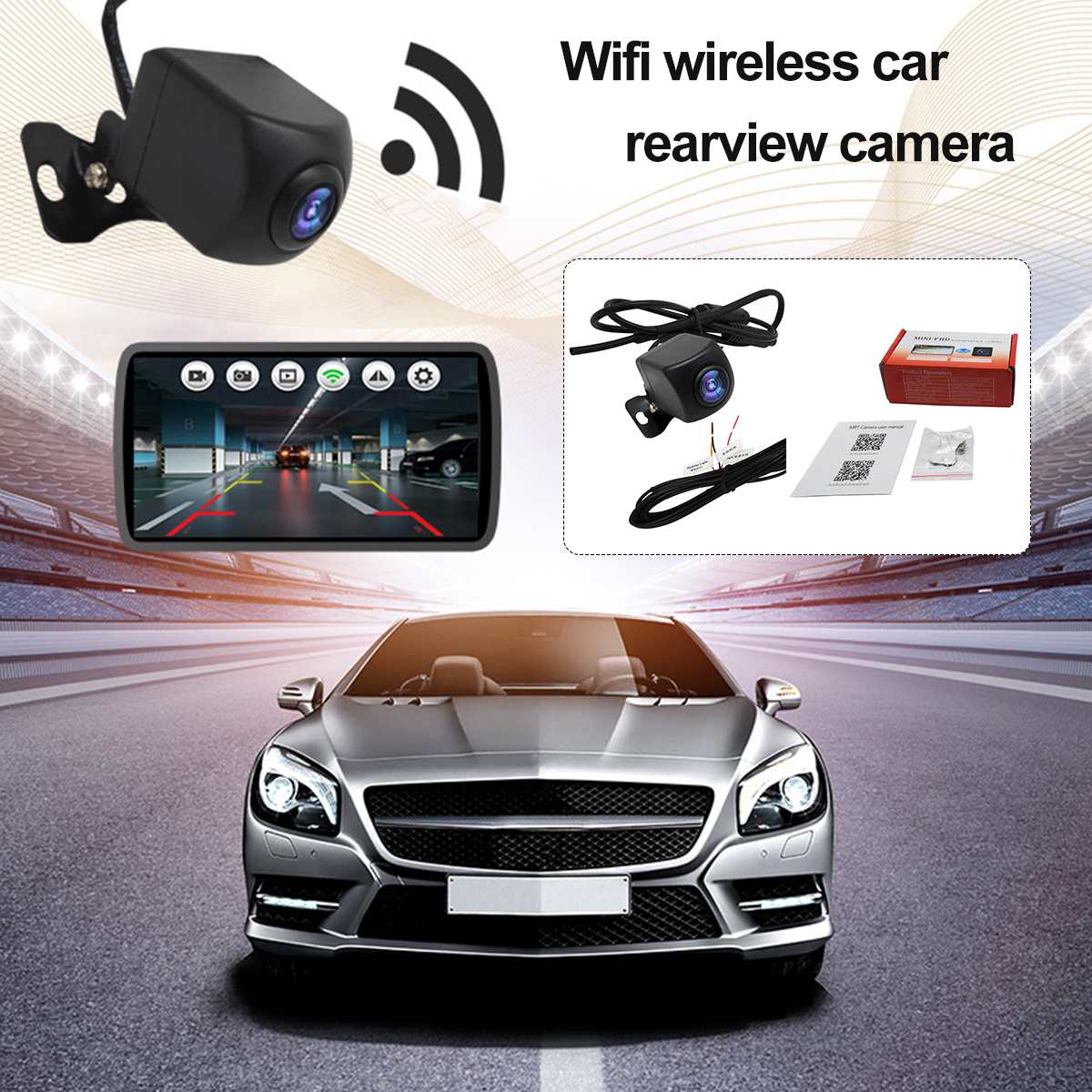 2.4G waterproof dust-proof Wifi Wireless IP67 Waterproof Car Rearview Camera No-light night vision For iOS / Android