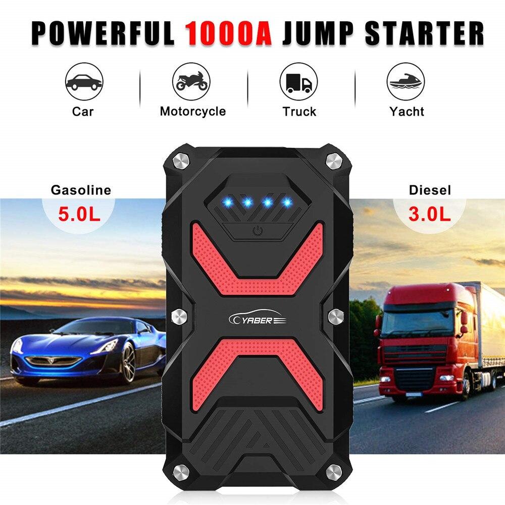 Yaber 1000A Jump Starter Powerful 13800mAh Power Bank Emergency Car Jump starter Battery Power bank Auto Booster