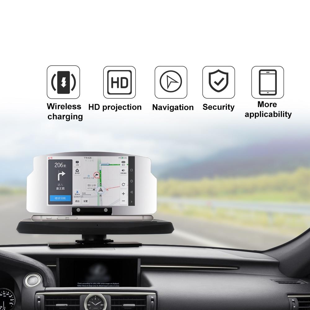 Universal Car HUD Speed Warning Head Up Display GPS Navigation Projector Phone Holder Wireless Charger for Phone car accessorie