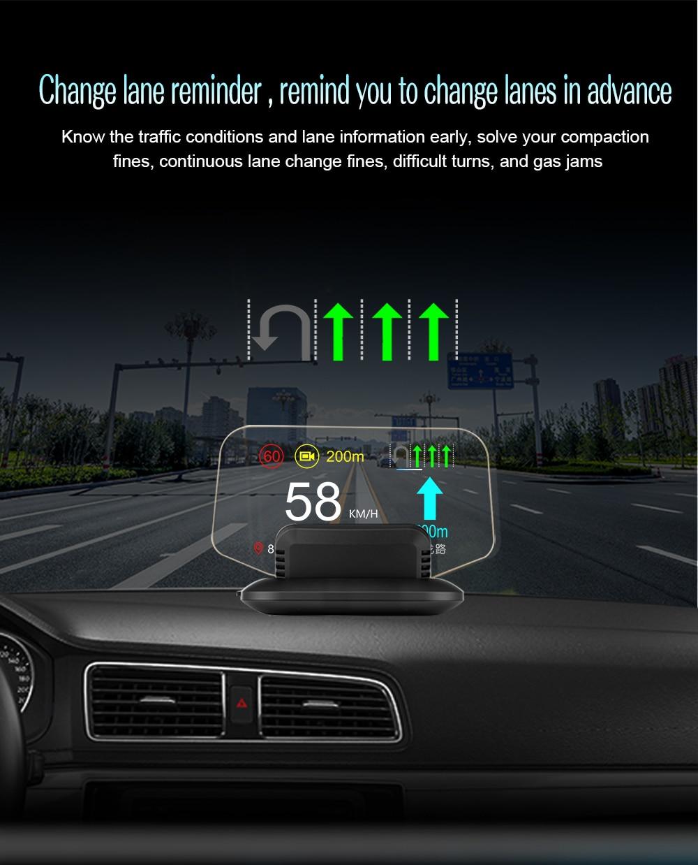 China Newest 2 IN 1 Car HUD GPS Navigation OBD2 Scanner On-board Computer Bluetooth Live GPS Navigation Speedometer Projection