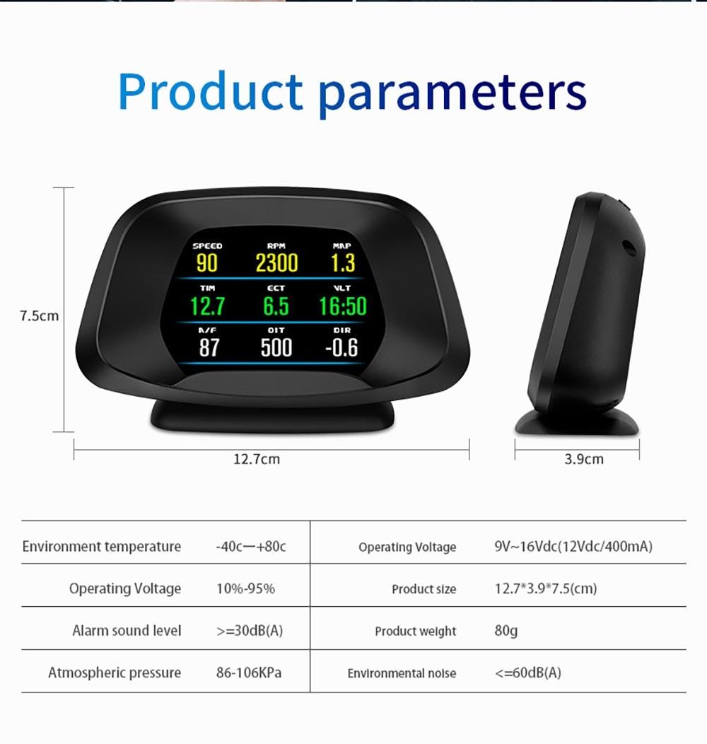 Automobile Modification OBD2 Diagnostic Tools Faulty Code Clear Over-speed Alarm Car HUD Head Up Display with Live Navigation