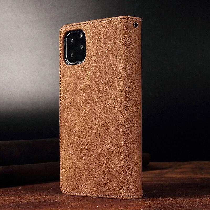 New Flip Cover Magnetic Book Case For iPhone 11 Pro Max Zipper Wallet Retro Leather Phone Case For iPhone X XR XS Max 8 7 Plus