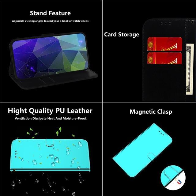 YXAYN Glitter Holographic Leather Wallet Cover for iPhone 11 Pro Max Xr X xs max 7 8 plu Flip Luxury Case