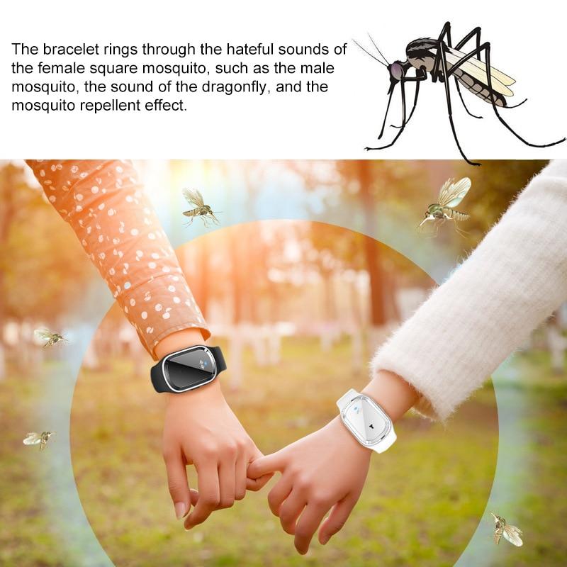 Ultrasonic Anti Mosquito Insect Pest Bugs Repellent Wrist Bracelet With LED Time Display Silicone Wristbands