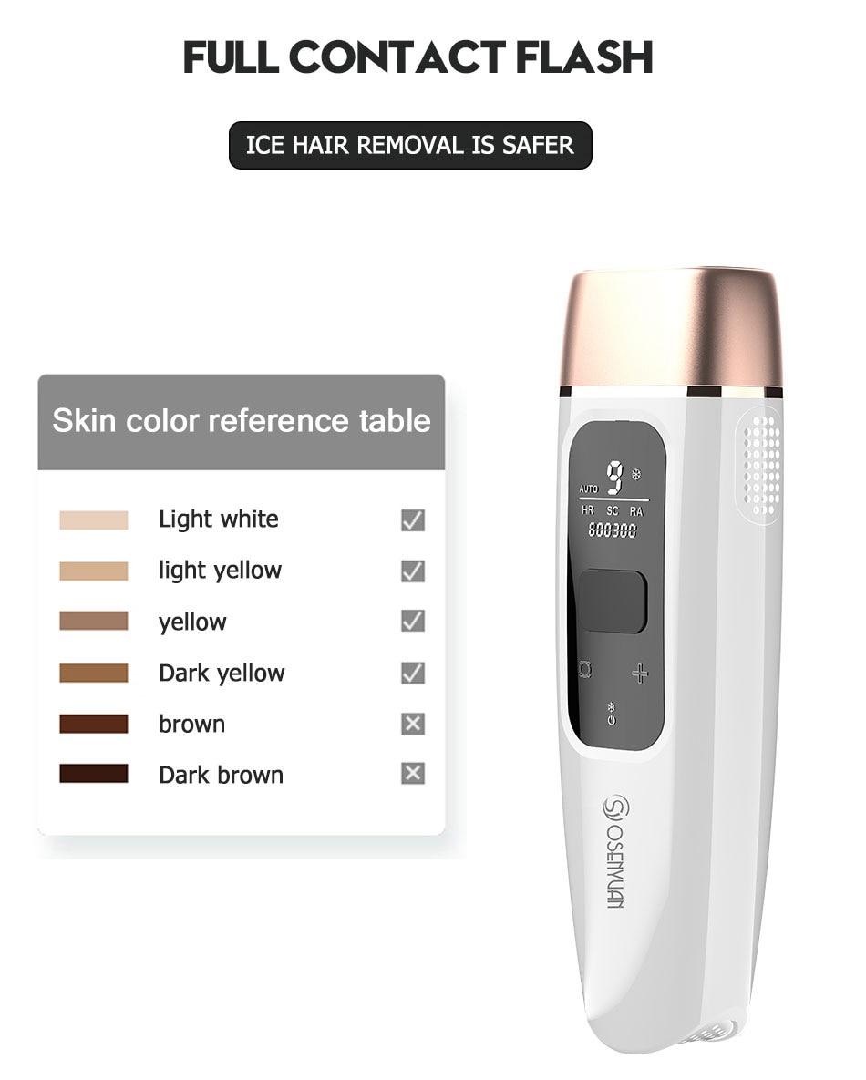 Osenyuan 4in1 Icecool IPL Epilator Laser Hair Removal Permanent For Face Body Leg Bikini Electric Depiladora Laser Epilator