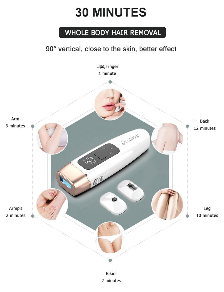 Osenyuan 4in1 Icecool IPL Epilator Laser Hair Removal Permanent For Face Body Leg Bikini Electric Depiladora Laser Epilator