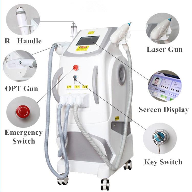 3 in 1 MultifunctionE-LIGHT IPL Hair Removal Eyebrow Tattoo Removal Laser Machine Face Lifting Nd Yag Skin Rejuvenation