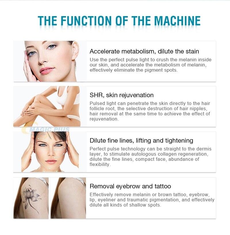 3 in 1 MultifunctionE-LIGHT IPL Hair Removal Eyebrow Tattoo Removal Laser Machine Face Lifting Nd Yag Skin Rejuvenation