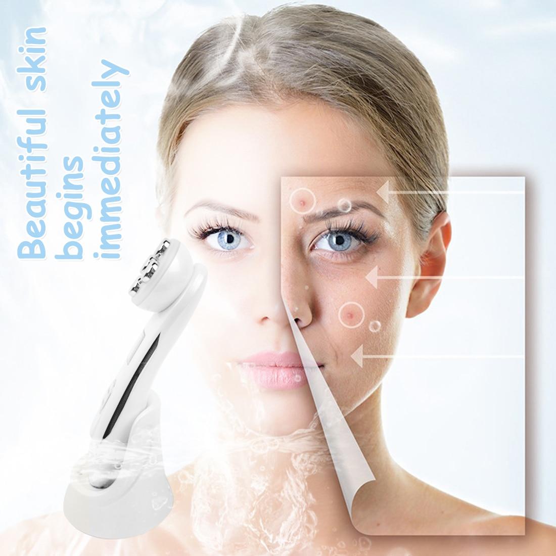 Face Skin EMS Mesotherapy Electroporation RF Radio Frequency LED Photon Face Skin Rejuvenation Remover Wrinkle With Gel