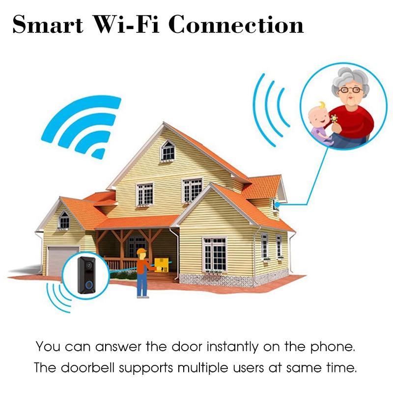 WiFi Video Doorbell 1080P Wireless Smart Security Camera Door Bell 2-way Talk PIR Motion Detection Night Vision Video Intercom