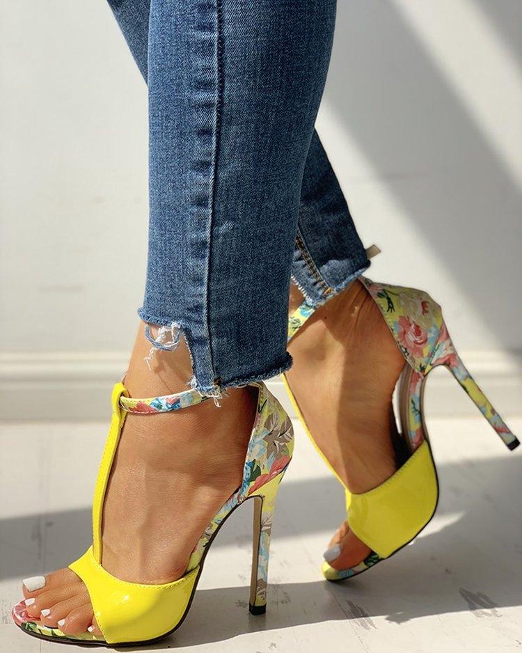 Hot Sale Lady Stilettos Flower Strap Designer High Heels Sandals With 36-41 Size New Design Women Pumps