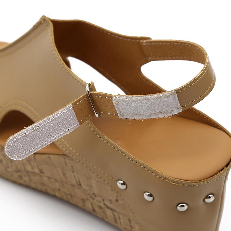 Women Sandals 2020 Platform Sandals Wedges Shoes For Women Heels Sandalias Mujer Summer Shoes Leather Wedge Heels Sandals 43