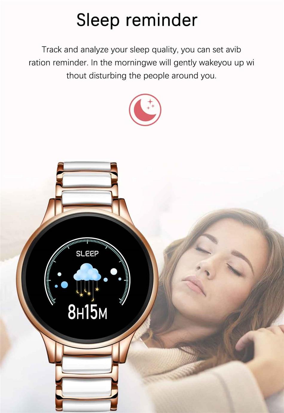 LIGE Fashion Women Smart Watch Heart Rate Blood Pressure Sleep Monitoring Multifunctional fitness tracker Waterproof Smartwatch