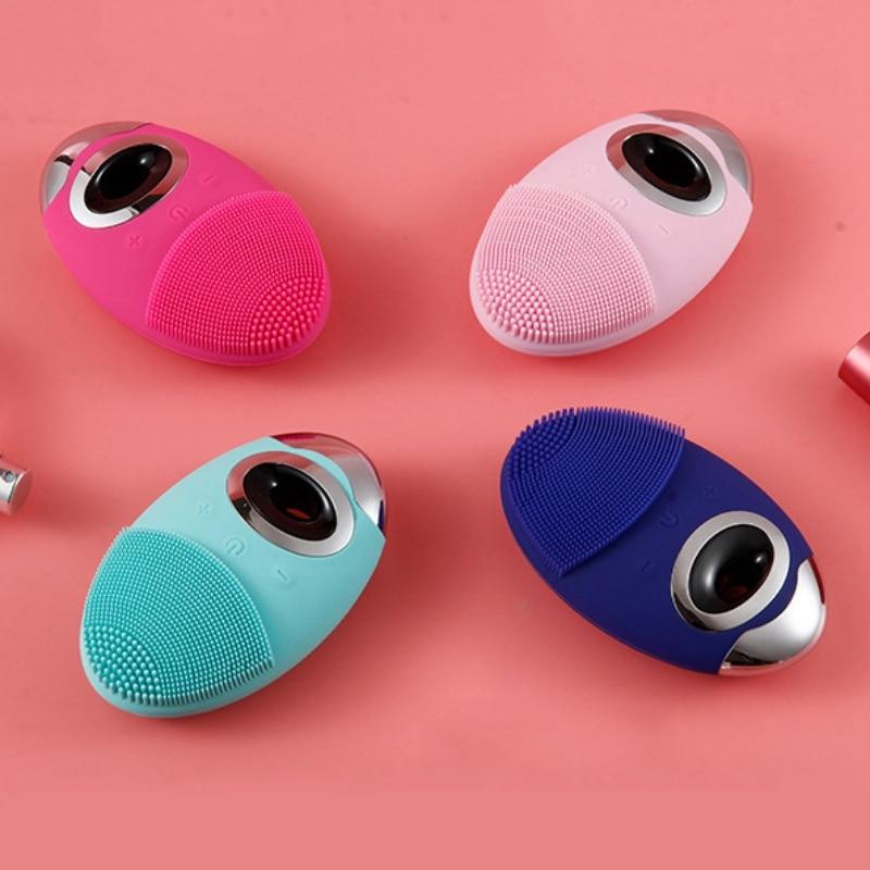 New Facial Cleansing Brush Instrument Face massage brush Sonic Vibrating Silicone Facial Cleanser Wireless Charging