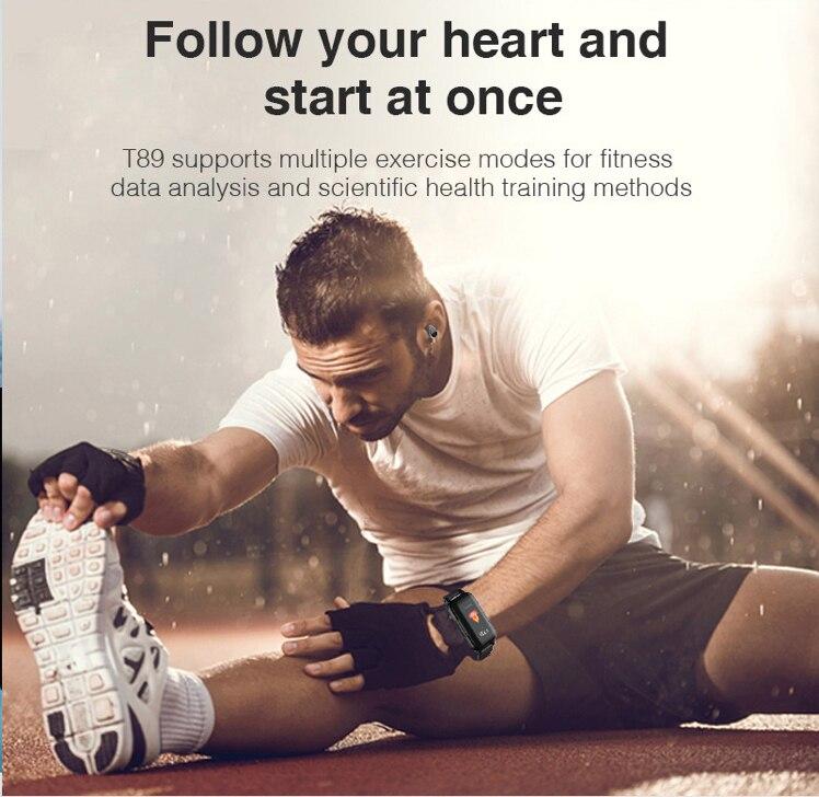 2020 New Smart Watch Bluetooth Earphone Men Women Heart Rate Blood Pressure Monitoring IP67 M1 Smart watch Men for Android IOS
