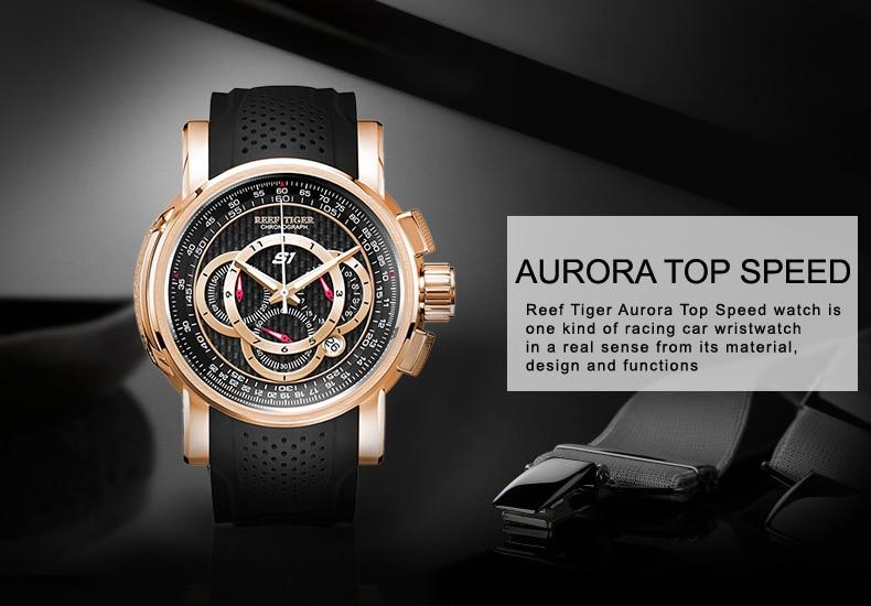 2020 Reef Tiger/RT Top Brand Designer Sport Watches Men Rose Gold Quartz Watch Chronograph With Date reloj hombre RGA3063