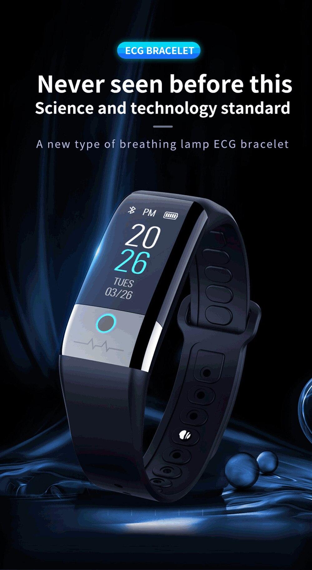 ECG PPG Smart Band Watch Men Fitness Activity Tracker Blood Pressure Heart Rate Monitor Smart Bracelet for Android IOS Phone