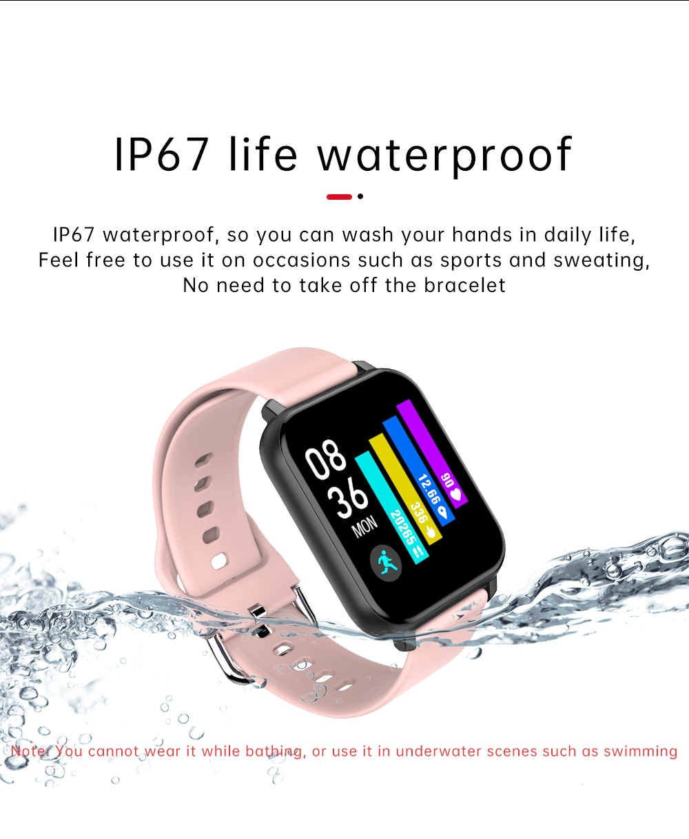 2020 New T82 Smart Watch 1.55 inch Full Touch Screen Sports Fitness Smartwatch Men Women Heart Rate Blood Pressure Watch