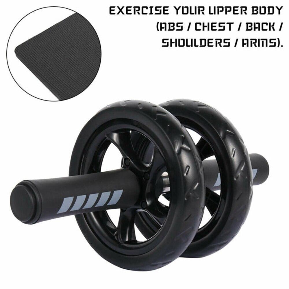 Exercise Wheel Abdominal Core Strength Gym Fitness Training Roller W/ Knee Mat Easy To Use With Foam Kneecap