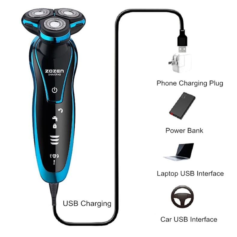New Electric Shaver Rechargeable Electric Beard Trimmer Shaving Machine for Men Beard Razor Wet-Dry Dual Use Washable golarka