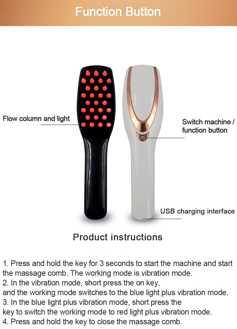 Hair Growth Care Treatment Laser Massage Comb Hair Comb Massager Equipment Comb Hair Brush Grow Laser Anti Hair Loss Therapy