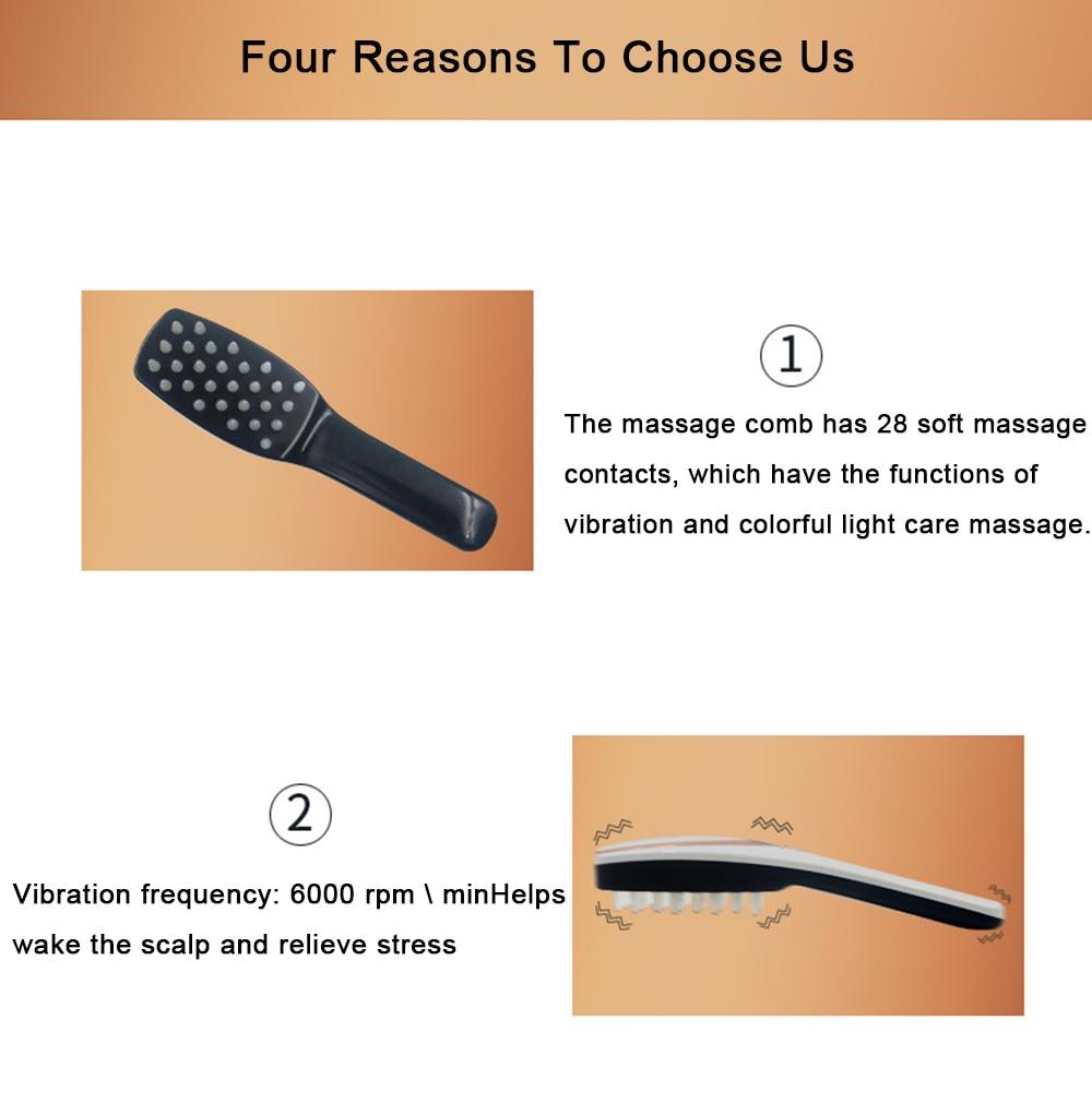 Hair Growth Care Treatment Laser Massage Comb Hair Comb Massager Equipment Comb Hair Brush Grow Laser Anti Hair Loss Therapy