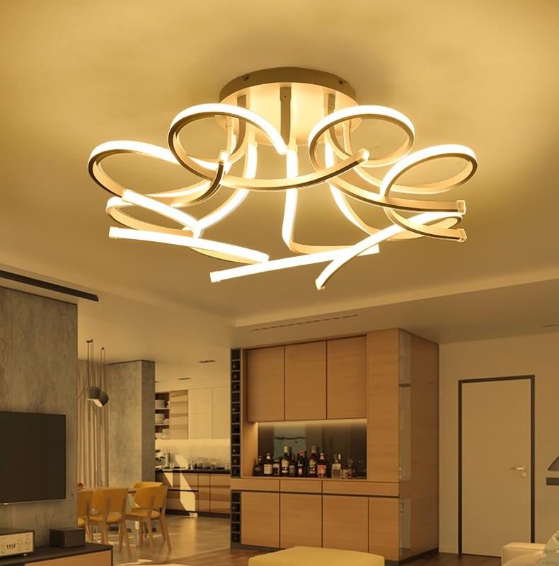 Simple modern acrylic art chandelier LED ceiling lamp living room study bedroom home decoration light 3/6/8 heads APP remote