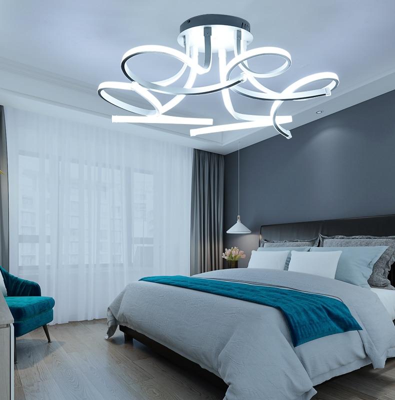 Simple modern acrylic art chandelier LED ceiling lamp living room study bedroom home decoration light 3/6/8 heads APP remote