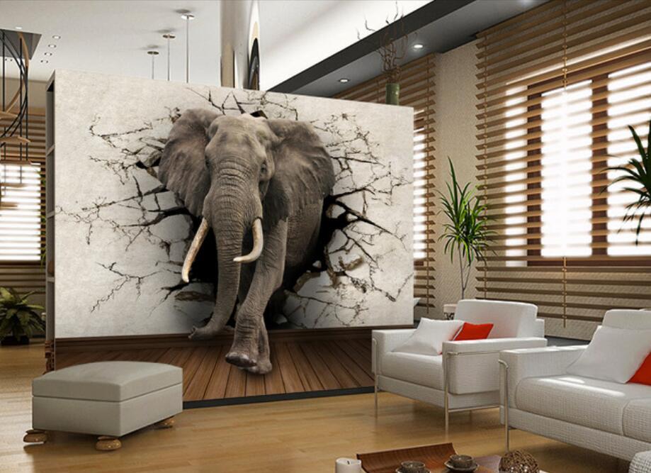 Beibehang 3d wallpaper elephant mural TV wall background wall living room bedroom TV background mural wallpaper for walls 3 d