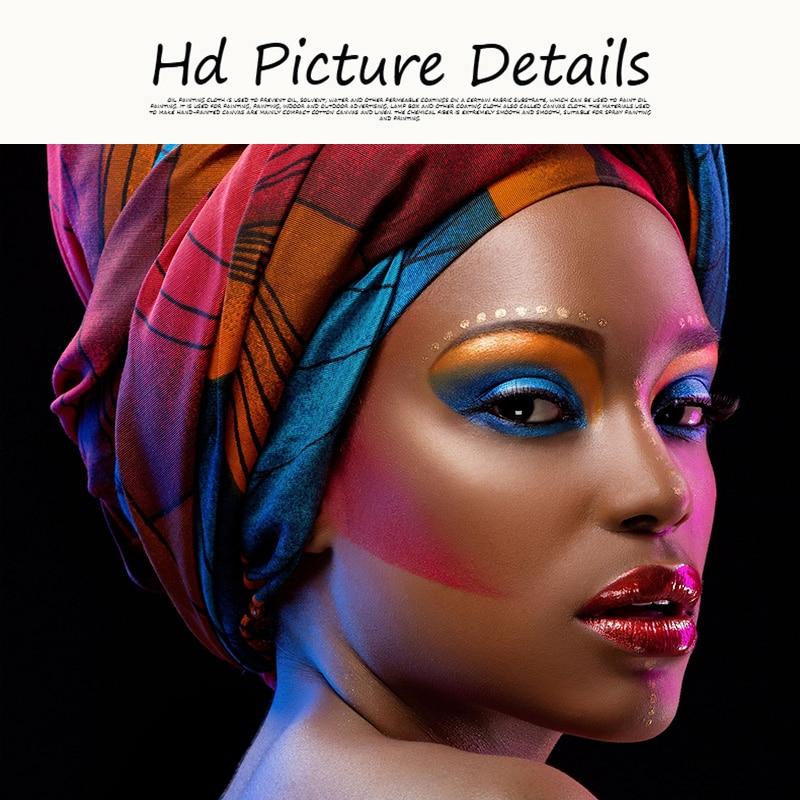 Canvas Painting Sexy Black Nude African Woman Lips and Nails  Posters and Prints Wall Art Picture for Living Room