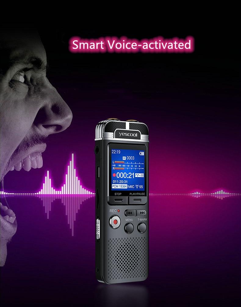 A90 Professional Dictaphone voice activated mini digital voice recorder pen 8GB PCM recording Dual mic denoise HIFI MP3 player