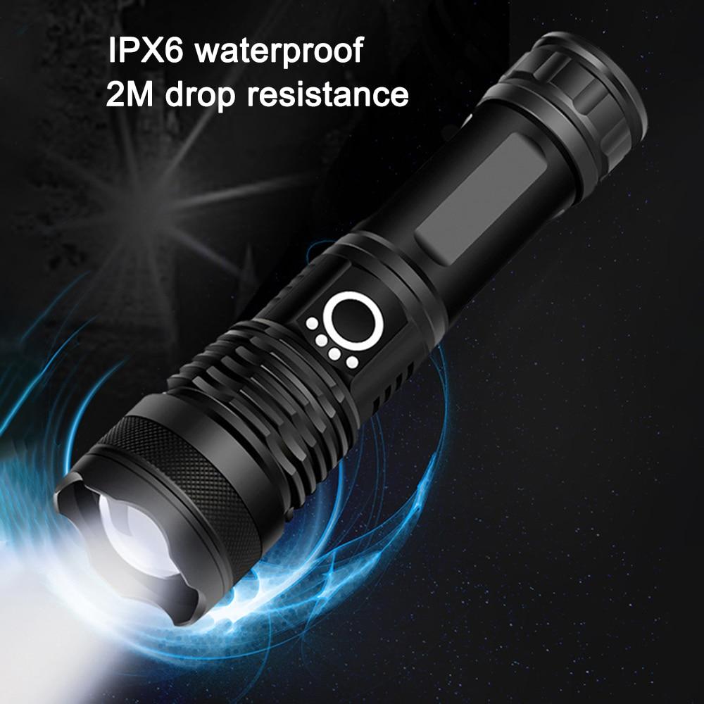 Super XHP100 Most Powerful LED Flashlight USB Rechargeable LED Torch XHP90 Tactical Flashlight XHP50 Hand Lamp 18650 Flash Light