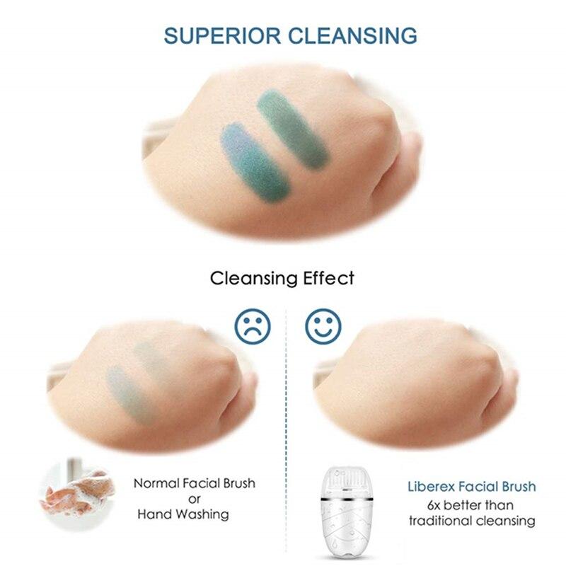 3in1 Facial Cleansing Brush Electric Face Cleansing Brush Exfoliating Blackhead Removal Face Massage 3 Heads Brush Pore Cleanser