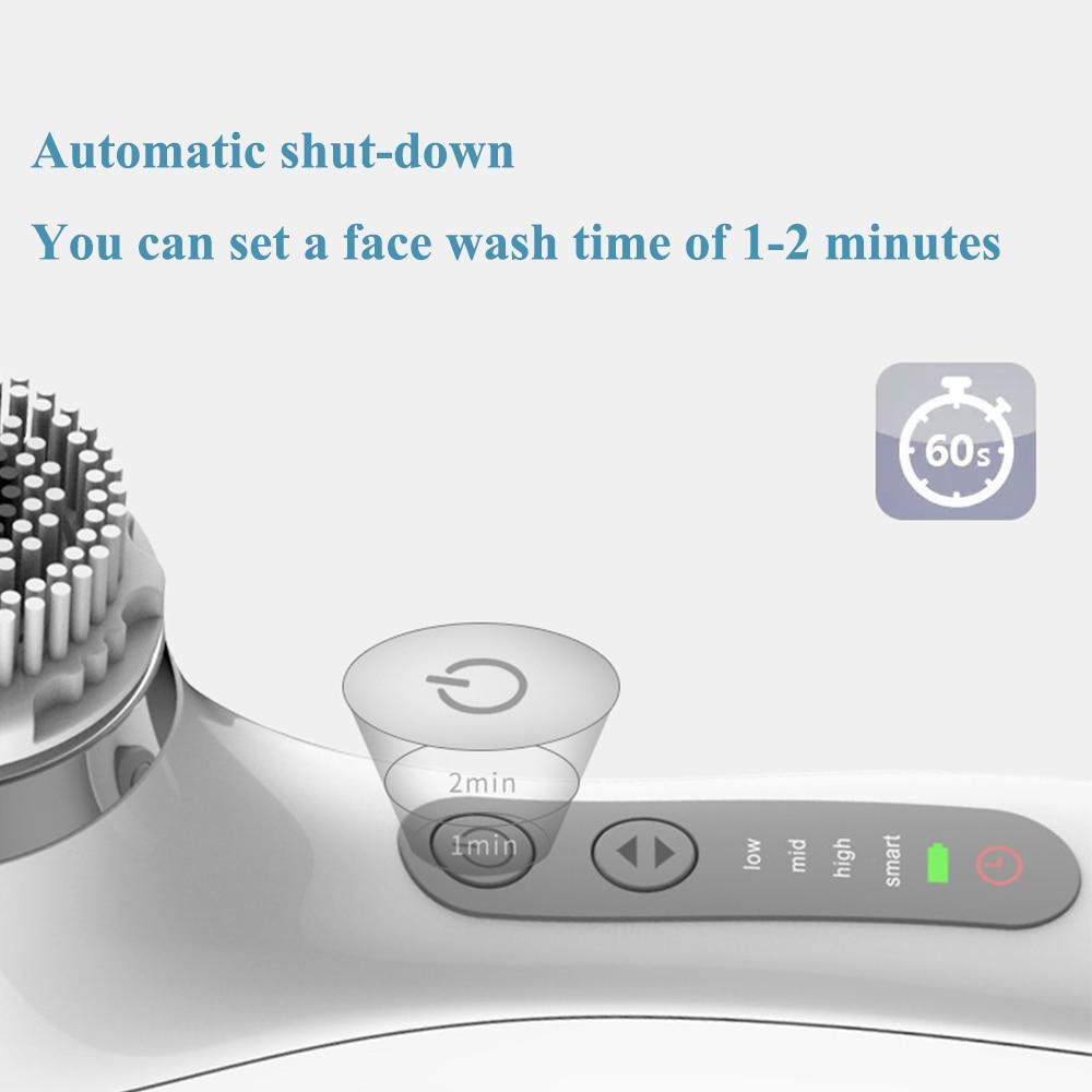 Sonic Powered Electric Facial Cleanser Brush Silicone Deep Pore Cleaning Face Cleaner Ultrasonic Face Massage Foreoing Mini 2