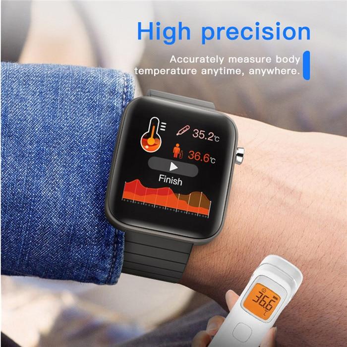 Luxury Bluetooth Smart Watch Call Alert Body Temperature Test Sport Bracelet Message Reminder Handsfree for Android Apple Phones