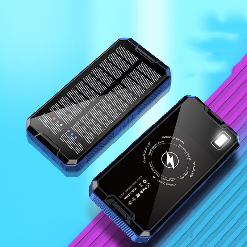 Solar Wireless Charging Battery Power Bank 80000 mA Solar Panel Solar External Charger Portable for iPhone Samsung Huawei