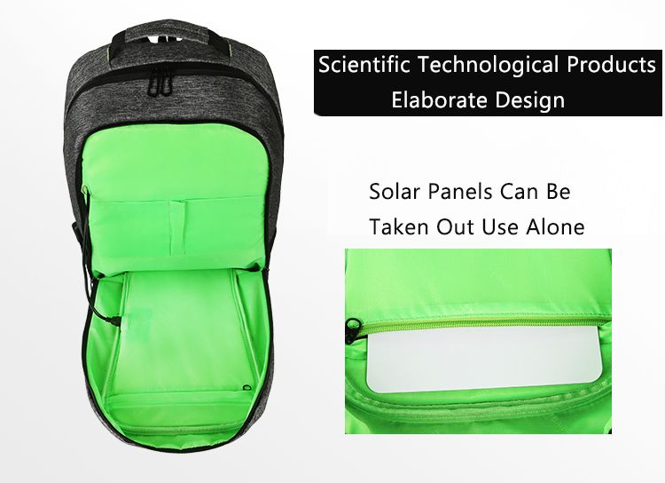 Solar Energy Powered Men Women Backpack Anti Theft Waterproof 15.6 inch Laptop USB Charging Backpack Travel Bags for teenager