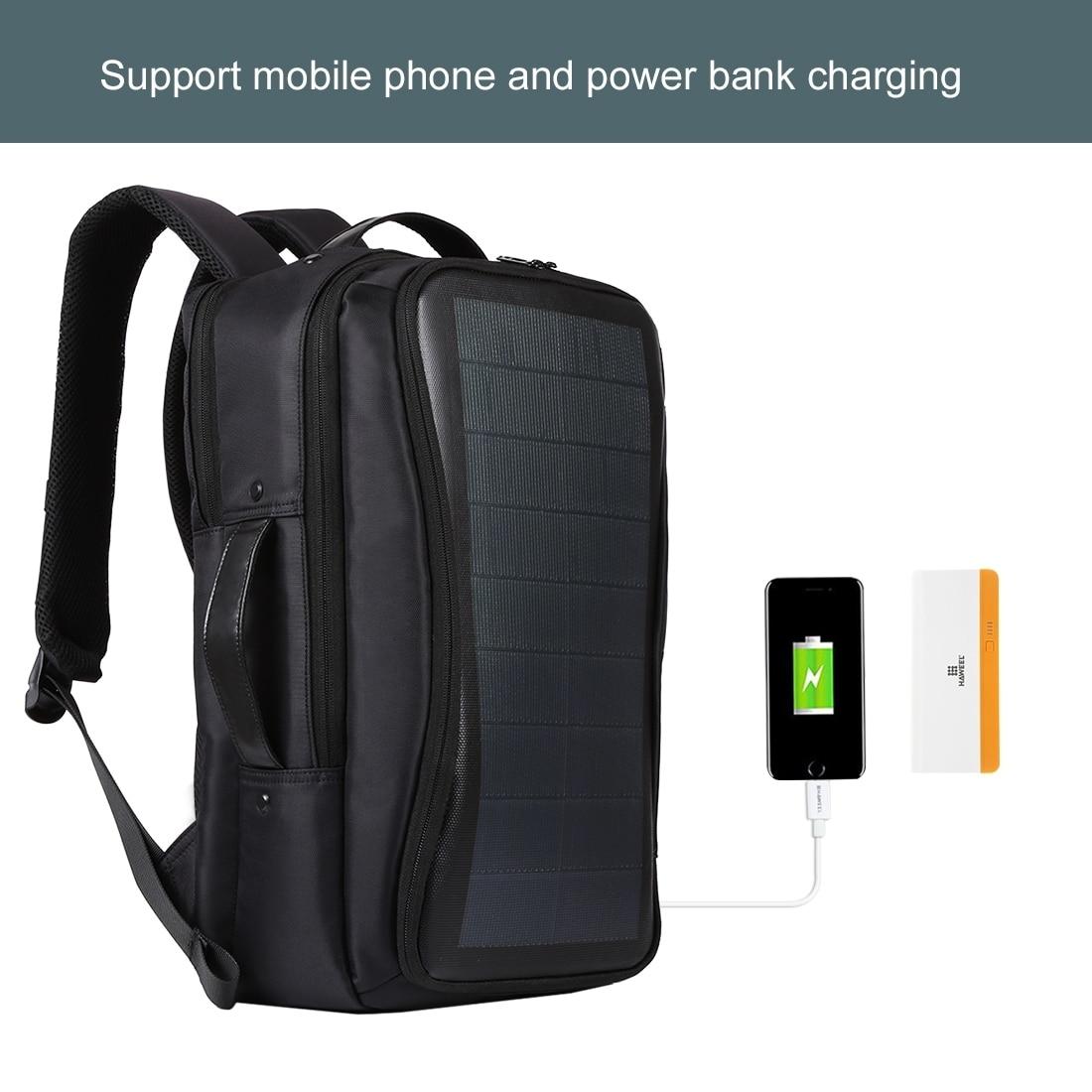 Solar Panel Backpacks Convenience Charging Laptop Bags for Travel 12W Solar Charger Daypacks &Handle &USB Port
