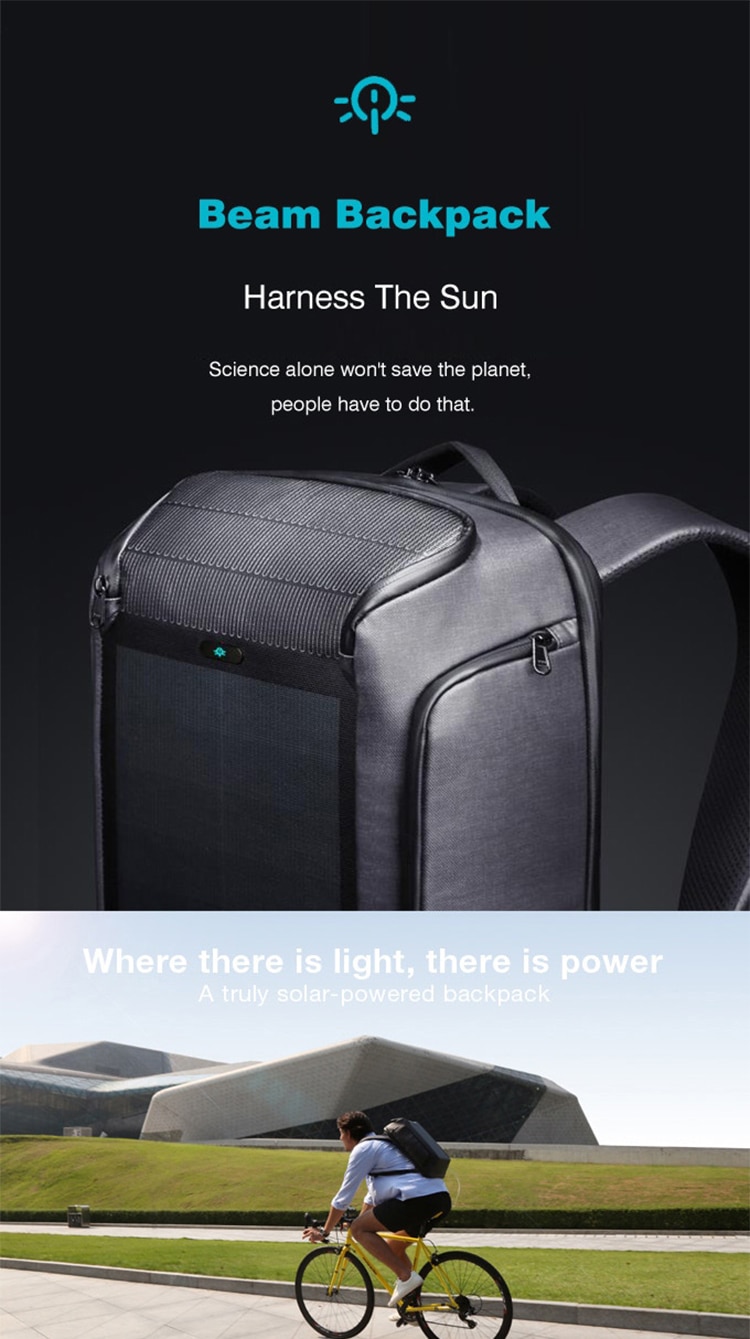 Kingsons NEW Solar Charging Backpack Multifunctional Anti-Theft Backpack Men Laptop Backpacks USB Charging High-end Version
