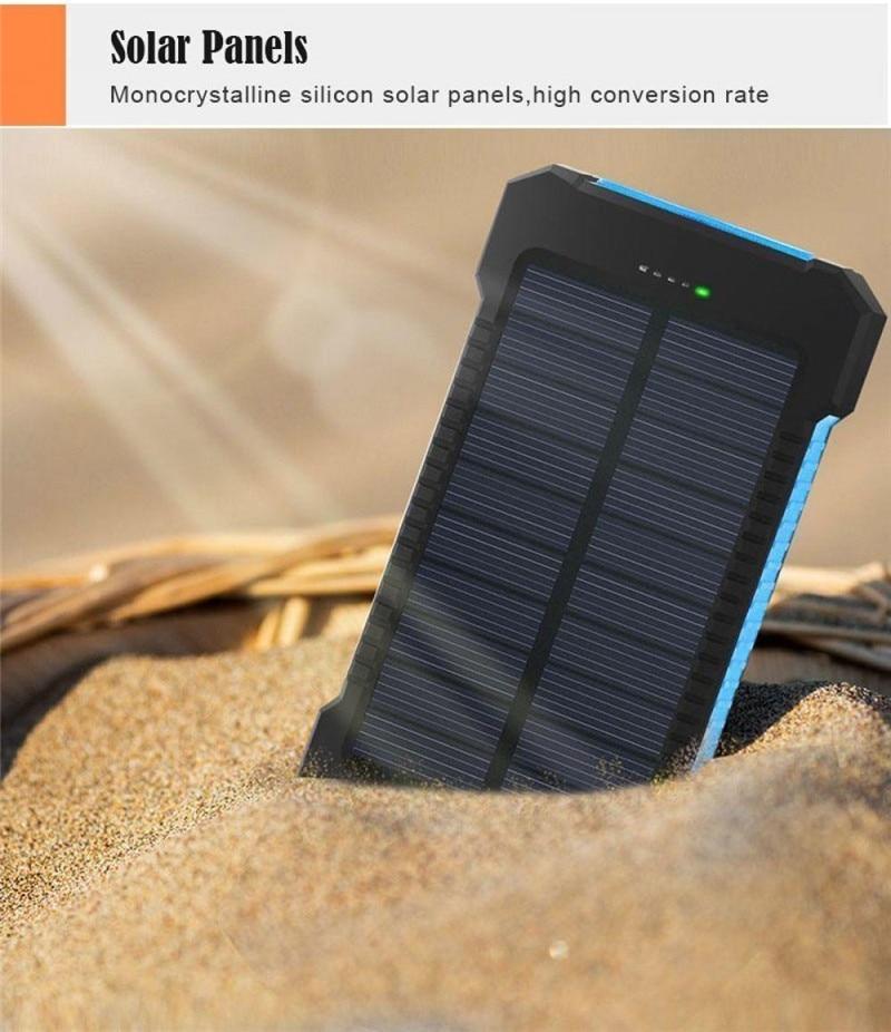 Portable 30000mAh Solar Power Bank Large-Capacity Mobile Phone Charger LED Outdoor Travel PowerBank for IPhone Xiaomi Samsung