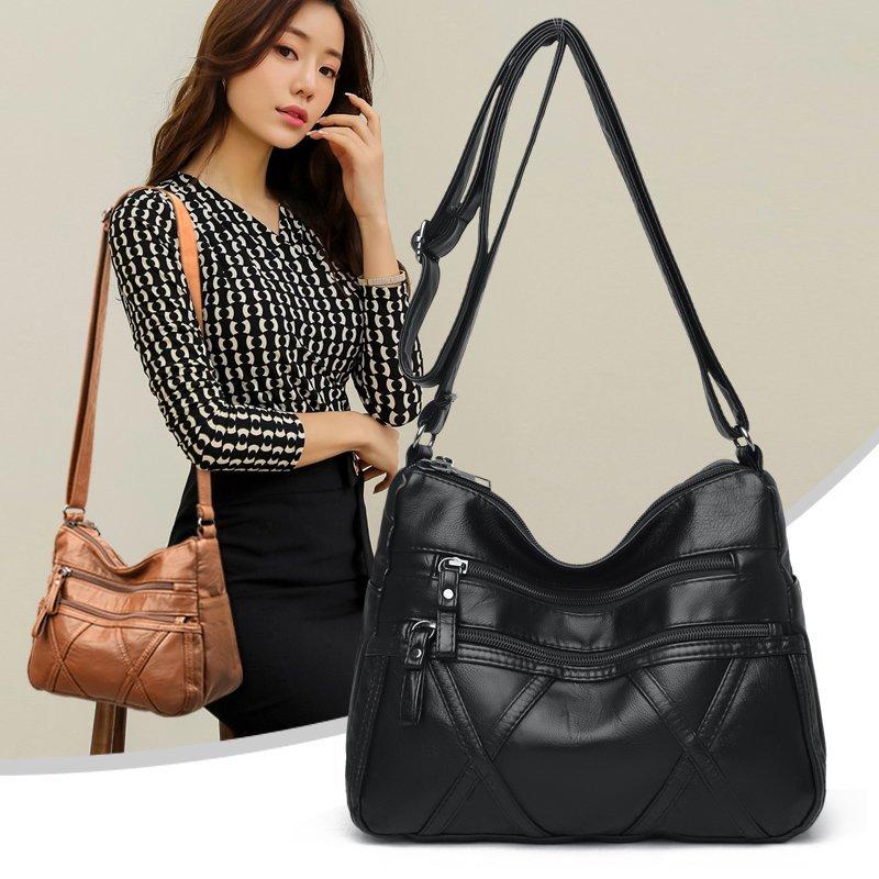 High Quality Women's Soft Leather Shoulder Bags Multi-Layer Classic Crossbody Bag Luxury Designer Handbag and Purse