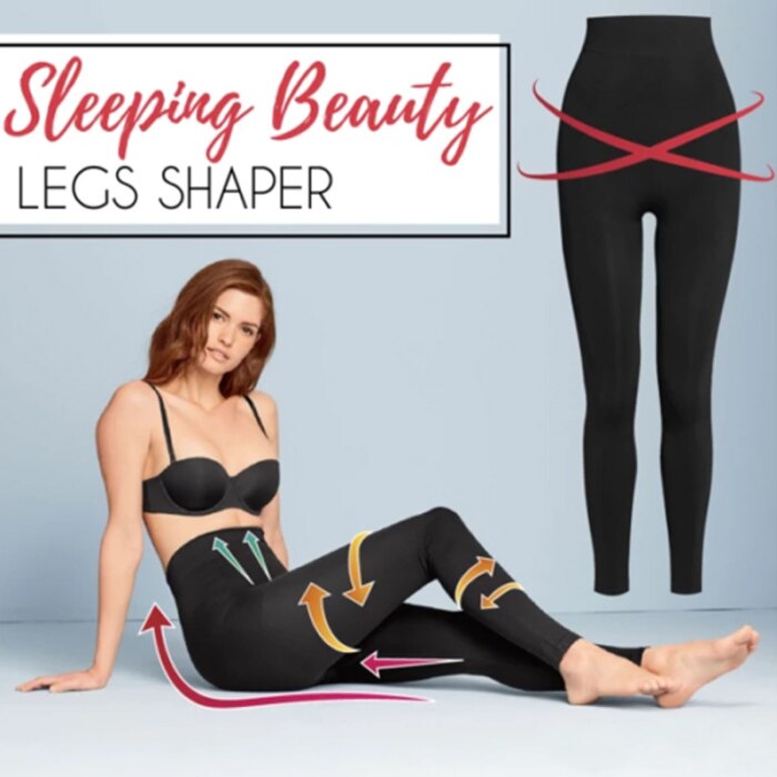 Women Sleeping Beauty Legs Shaper Legging Slimming Leg Hip Up Pants H9