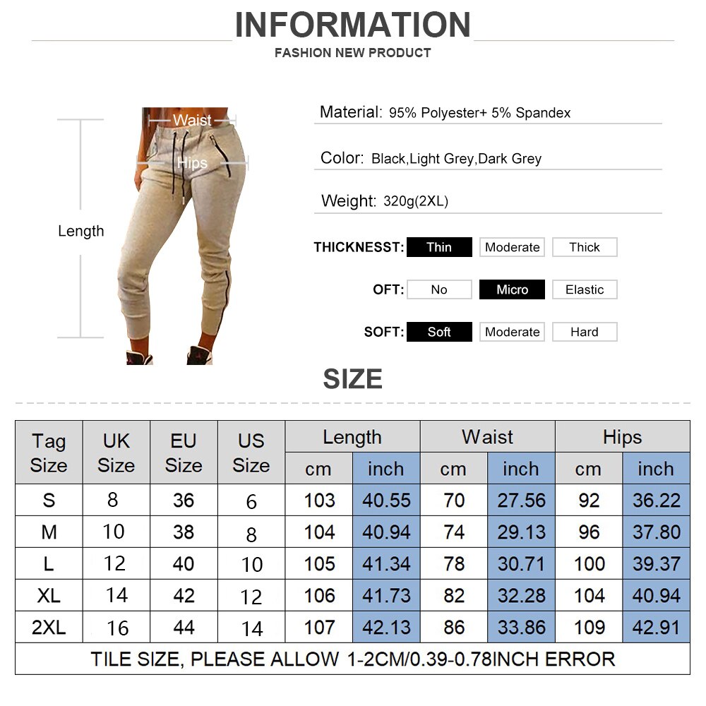 Women Jogger Pants Casual Drawstring Fitness Sweatpants Sports Soft Solid Trousers Ladies Pencil Long Pants Female Clothing