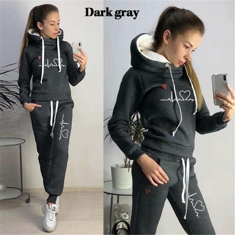 Two Piece Set Women Pullover Hoodies and Jogger Pants Casual Tracksuit Female Sweatshirts Outfits Suits Szie S-3Xl Ropa De Mujer
