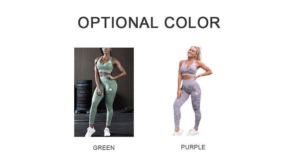 2PCS/SET Women's Sports Bra Leggings Suit Gym Sets Comfortable Fitness Top with Removable Chest Pad Tight High Waist Streetwear