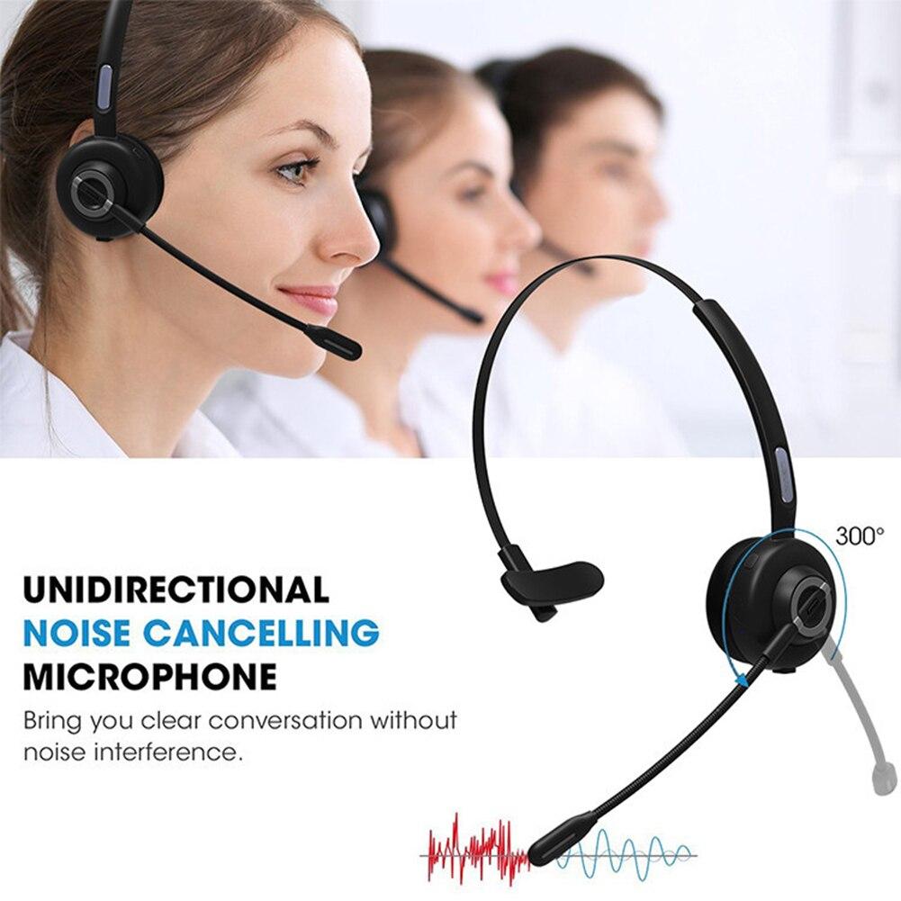 Bluetooth-compatible Call Center Headset Hands-free Wireless Headphones with Mic Noise Cancelling Earphone for Call Center