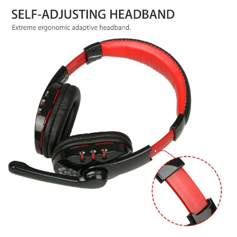 Wireless Bluetooth-compat Gaming Headphones With Microphone Adjustable Over Ear Headsets Earphones Low Bass Stereo For PC Laptop