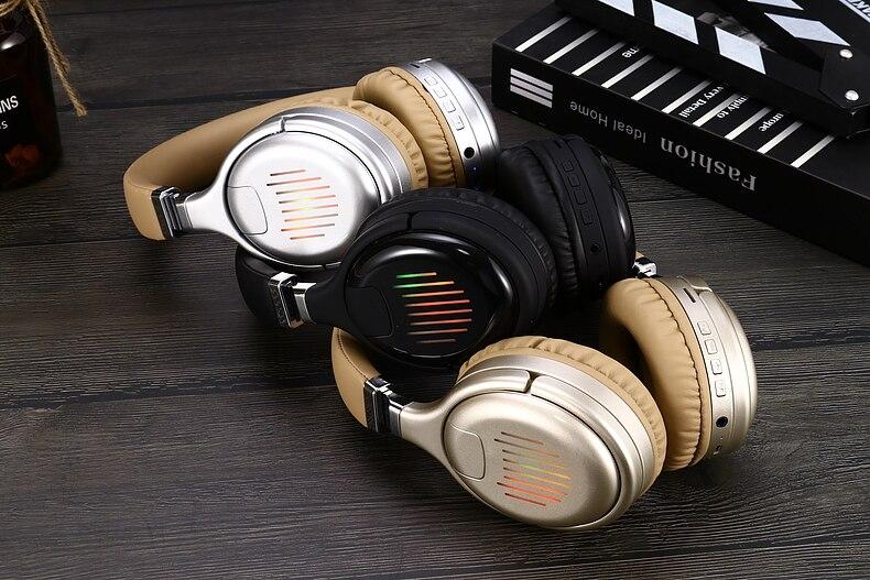 Flash LED Bluetooth Headphone 3D Stereo Wireless Headset with Microphone Over Ear Foldable Headphones