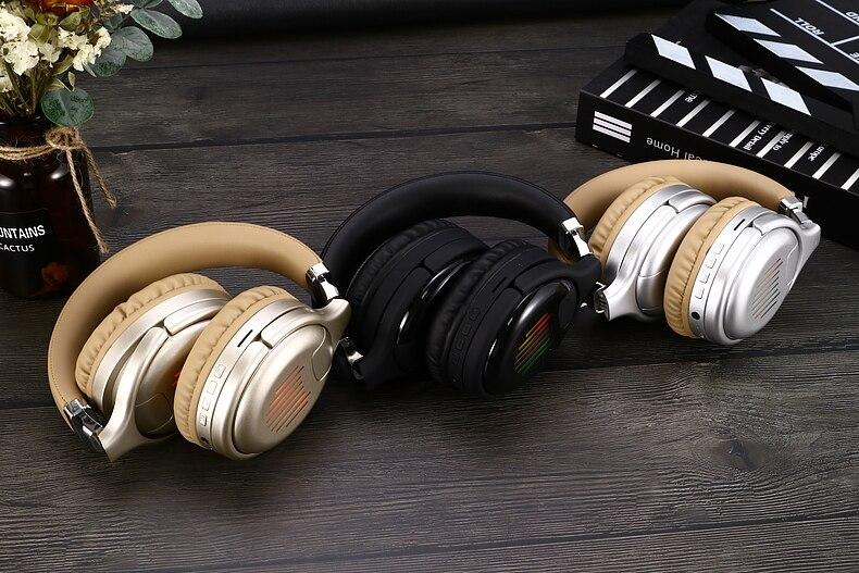 Flash LED Bluetooth Headphone 3D Stereo Wireless Headset with Microphone Over Ear Foldable Headphones